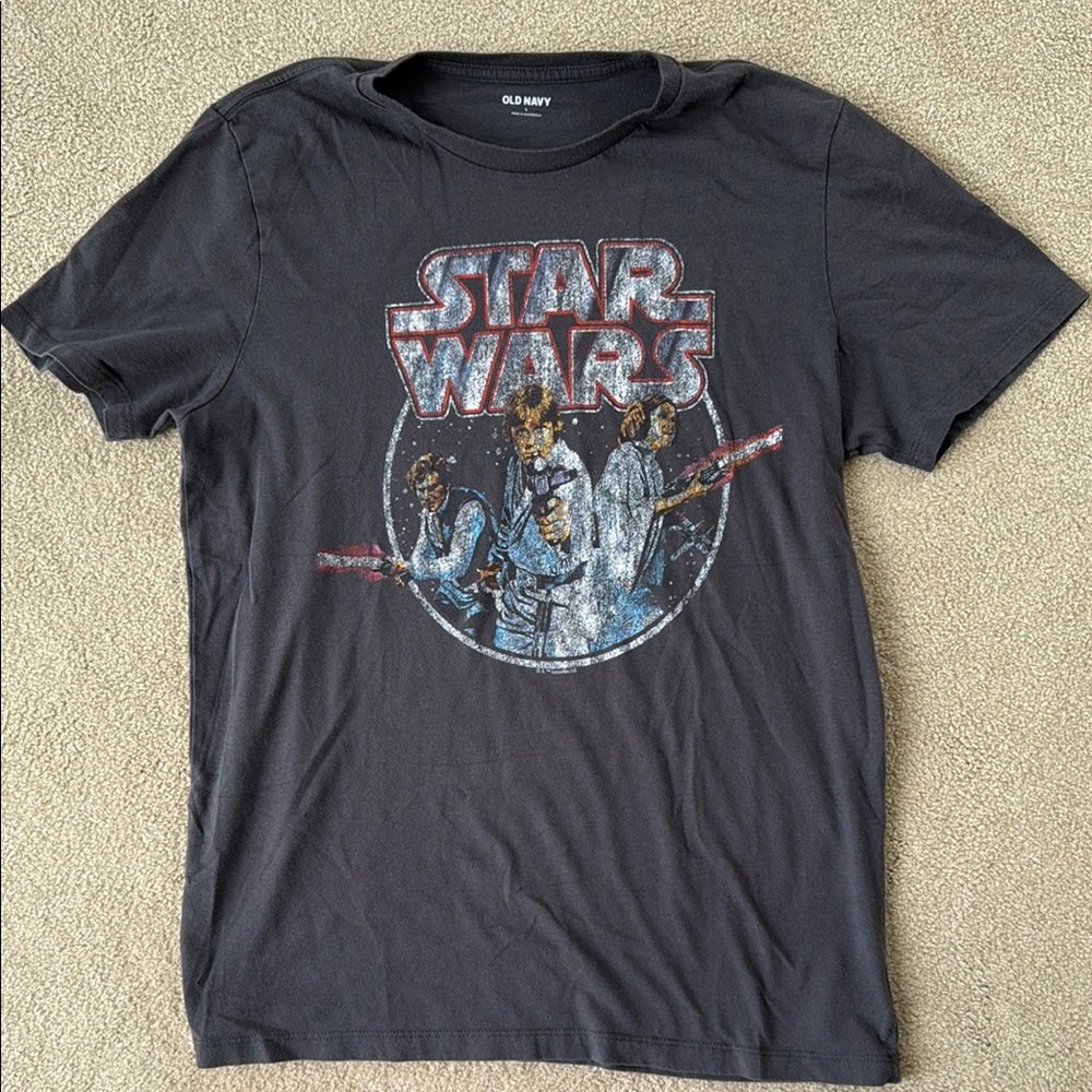 Old Navy Black Short Sleeve Tee Retro Graphic